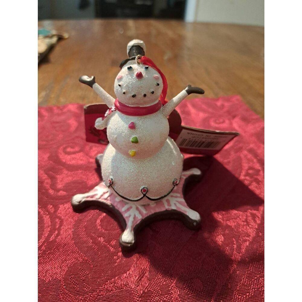 Sterling Resin Snowman Ornament Rustic Farmhouse Old Stock w/ Tag